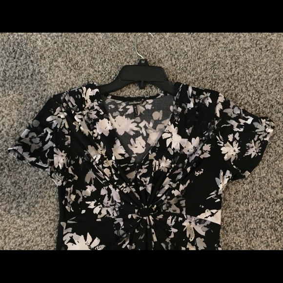 Black Floral Blouse - Picture 3 of 4